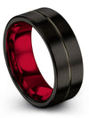 Unique Wedding Ring for Man One of a Kind Tungsten Bands Promise Black Ring 8mm - Charming Jewelers