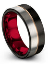 Matching Anniversary Band for Couples Black Tungsten Band for Womans Brushed - Charming Jewelers