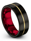 Wedding Bands Engraving Tungsten Black Guy Rings Black Plain Rings Small - Charming Jewelers