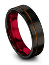 Tungsten Promise Band Mens Black Copper Tungsten Carbide Band for Guys Engraved - Charming Jewelers