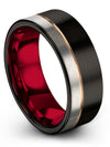Minimalist Promise Band Mens Tungsten Carbide Bands Mens 8mm Twentieth Rings - Charming Jewelers