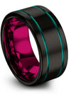 Black Ring Promise Rings for Guys 10mm Female Tungsten Ring Simple Jewelry Set - Charming Jewelers