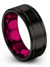Wedding Band for Girlfriend and Her Black Guy Engravable Tungsten Ring Custom - Charming Jewelers
