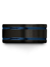 Tungsten Wedding Bands Male Black Blue Black Tungsten Bands 10mm Cute Bands - Charming Jewelers