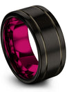 Wedding Band Sets for Male Woman&#39;s Tungsten Band 10mm 45th Line Rings 60th - Charming Jewelers
