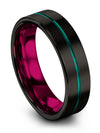 Engagement and Promise Band Set Tungsten Band for Female Teal Line Men - Charming Jewelers