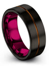 Wedding Bands for Me Tungsten Band Natural Finish Black Minimalist Black Ring - Charming Jewelers