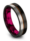 Black Woman Wedding Bands Sets Tungsten Ring Engrave Minimalist Band Black - Charming Jewelers