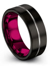 Black Wedding Bands Sets for Woman&#39;s Simple Tungsten Band Couple Engagement - Charming Jewelers