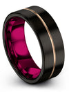 Unique Promise Band for Female Black Tungsten Wedding Bands Sets Engagement Guy - Charming Jewelers