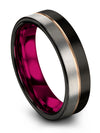 Simple Tungsten Promise Band Guy Special Tungsten Rings 6mm 18K Rose Gold Line - Charming Jewelers