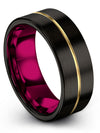 Men&#39;s Black Promise Band Tungsten Engagement Male Rings for Couple Personalized - Charming Jewelers