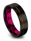 Simple Tungsten Promise Band Guy Special Tungsten Rings 6mm Copper Line Ring - Charming Jewelers