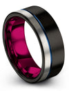 Cute Wedding Ring Black Tungsten Band Customizable Bands Wife Day Gift - Charming Jewelers