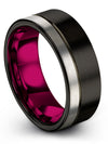 Woman&#39;s Engravable Wedding Band Black Tungsten Carbide 8mm Ring Engagement - Charming Jewelers