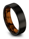 Plain Black Wedding Band 6mm Tungsten Carbide Rings 6mm 75th Jewelry Ring Her - Charming Jewelers