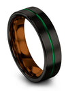 Male Tungsten Anniversary Band Black and Green Carbide Tungsten Wedding Band - Charming Jewelers
