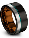 Black Wedding Ring Set Fiance and Girlfriend Special Tungsten Band Black Bands - Charming Jewelers