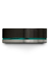 Matching Black Teal Anniversary Ring Tungsten Black Wedding Band for Guy Guys - Charming Jewelers