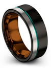 Black Plated Lady Wedding Bands Awesome Tungsten Rings 8mm 4 Year Band Guy - Charming Jewelers