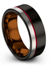 Black Matching Anniversary Ring Tungsten Band for Lady Black 8mm Couple Jewelry - Charming Jewelers