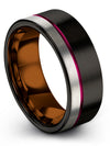 Black His and Wife Wedding Ring Sets Dainty Tungsten Ring Black Mid Bands - Charming Jewelers
