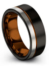Simple Black Wedding Ring Common Tungsten Bands Black Copper Bands Set Best - Charming Jewelers