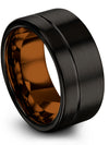 Black Bands Wedding Band for Female Tungsten Engagement Womans Band Couples - Charming Jewelers