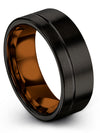 Plain Wedding Band Black Tungsten Rings Female Engraved Engagement Men Band - Charming Jewelers