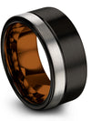 Simple Black Promise Rings for Guys Wedding Rings Tungsten Her and Her Promise - Charming Jewelers