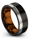 Tungsten Carbide Wedding Band Set Tungsten Black Grey Rings for Guys Custom - Charming Jewelers