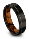 Groove Wedding Bands Male 6mm Gunmetal Line Rings Tungsten