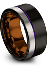 Customized Wedding Band Male Black Tungsten Wedding Ring Black Simple Rings 75 - Charming Jewelers