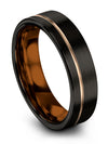 Simple Wedding Rings Set for Wife and His Black Tungsten Ring for Lady Matching - Charming Jewelers