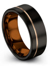 Lady Wedding Bands Black 18K Rose Gold Tungsten Carbide Rings Black Engagement - Charming Jewelers