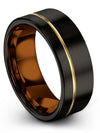 Modern Anniversary Band Black Tungsten Carbide Band for Guy 8mm Couple Engraved - Charming Jewelers