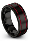 Woman Tungsten Promise Band Black and Black Mens Wedding Band Tungsten Simple - Charming Jewelers