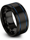 Brushed Black Woman Wedding Band Tungsten Bands Natural Rings for Wife - Charming Jewelers