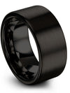 Black Plated Wedding Rings Womans Tungsten Band Male Present Ideas Men&#39;s 9 Year - Charming Jewelers