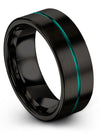 Wedding Ring Set Black Woman&#39;s Wedding Ring Tungsten Black Teal Couple Bands - Charming Jewelers