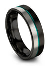 Minimalist Wedding Rings Tungsten Band for Womans I Love You Black Plated - Charming Jewelers