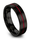 Black Plated Bands Set 6mm Tungsten Carbide Black Ring for Her Best Gifts Ideas - Charming Jewelers