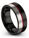 Weddings Ring for Mens Tungsten Bands for Men&#39;s Black and Black Big Flat Bands - Charming Jewelers