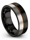 Black Anniversary Ring Set Tungsten Man Black Ring Black 25th - Silver Birth Day - Charming Jewelers