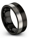 Anniversary Band Black Tungsten Carbide Tungsten Bands Rings for Guys Promise - Charming Jewelers