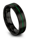 Wedding Ring for Man Engraved Polished Tungsten Band for Guy Black Hand Fathers - Charming Jewelers