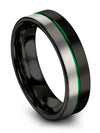 Black Anniversary Band for Couples Sets Tungsten Ladies Ring Black Green - Charming Jewelers