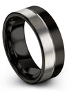 Woman Anniversary Band Sets Fiance and Him Tungsten Carbide Band Promise Bands - Charming Jewelers