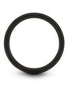 Womans Wedding Ring Flat Brushed Black Tungsten Wedding Band Bands Woman Bands - Charming Jewelers