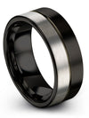 Womans Solid Black Ring Black Tungsten Bands for Woman Matching Ring - Charming Jewelers